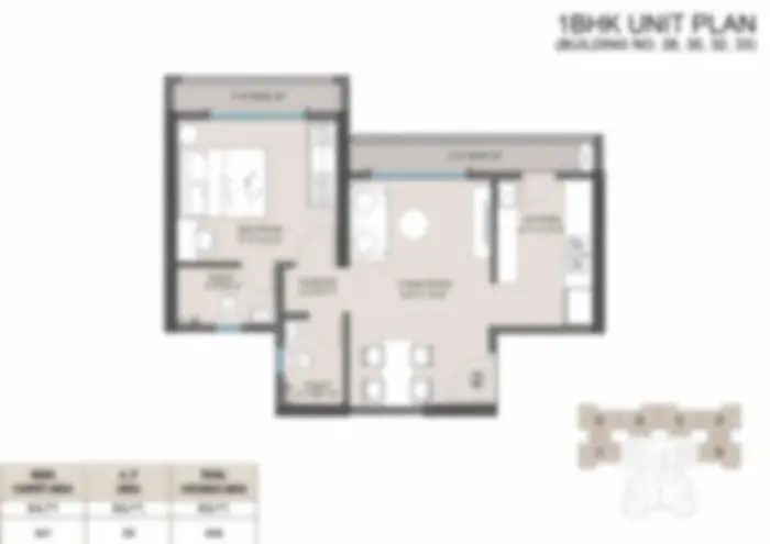 Mayfair Virar Gardens 1 BHK unit plan preview