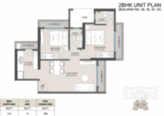 Mayfair Virar Gardens 2 BHK unit plan preview